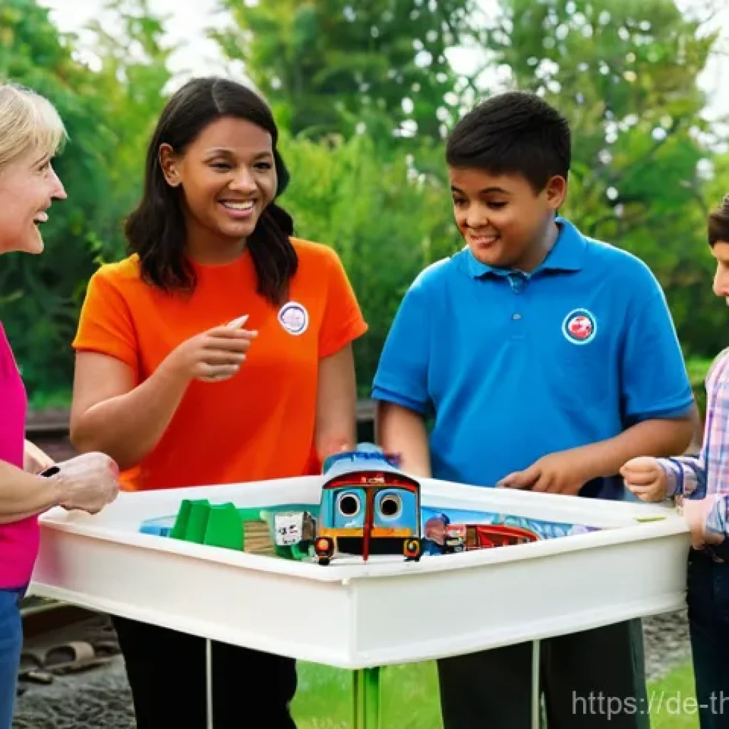 토마스와 친구들 공식 팬클럽 가입 방법 - **Prompt 1: "Sodor Community Gathering"**
    A diverse group of Thomas & Friends fan club members, ...