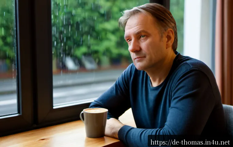 Home 17 토마스의 성격 분석 - Photorealistic portrait of a thoughtful middle-aged German man named Thomas seated by a large apartm...